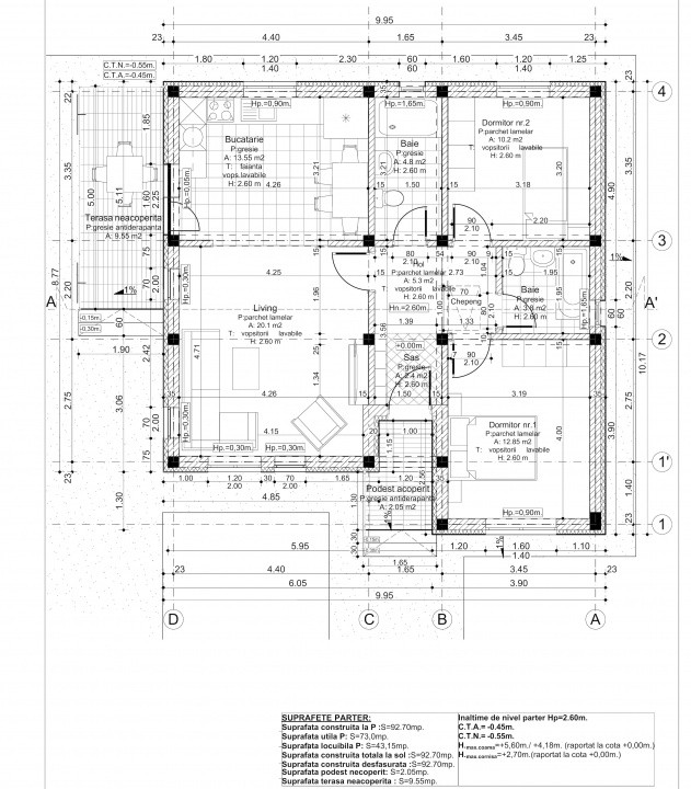 Casa Individuala Berceni Sf.Ana & Oituz | teren 350mp | 92,7mp const