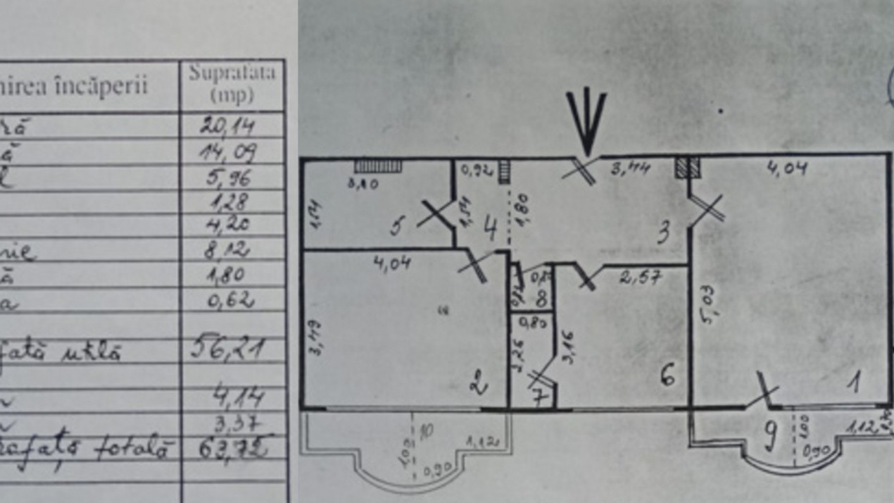 Vanzare Apartament 2 camere | Mall Vitan | 64mp | centrala termica