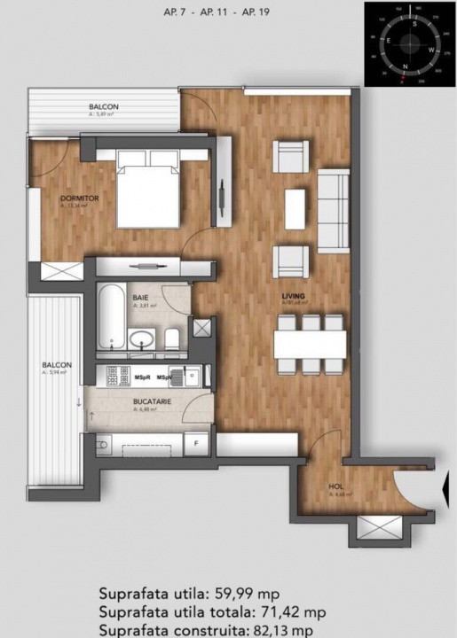 Vanzare Apartament 2 camere | Rond Alba Iulia | 71mp