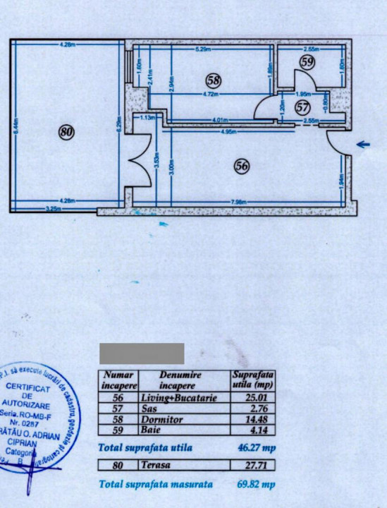 Vanzare 2 Camere cu Terasa 28mp | 74mp total | Bloc 2016 | centrala