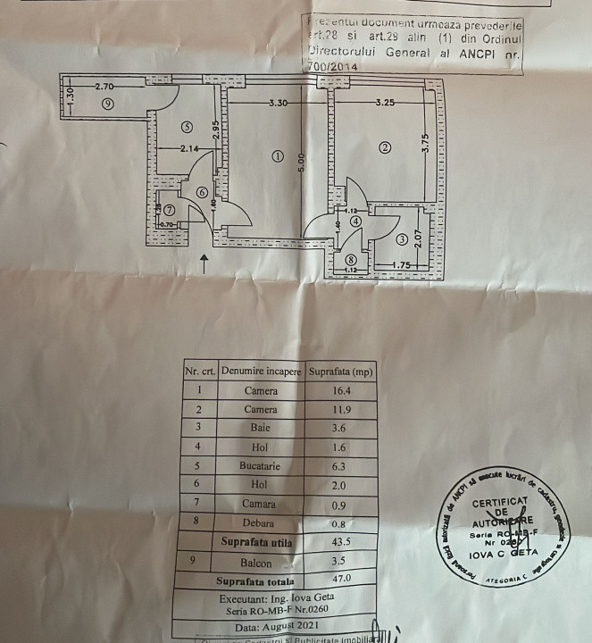 Vanzare Apartament 2 camere semidecomandat | Piata Iancului | 47 mp