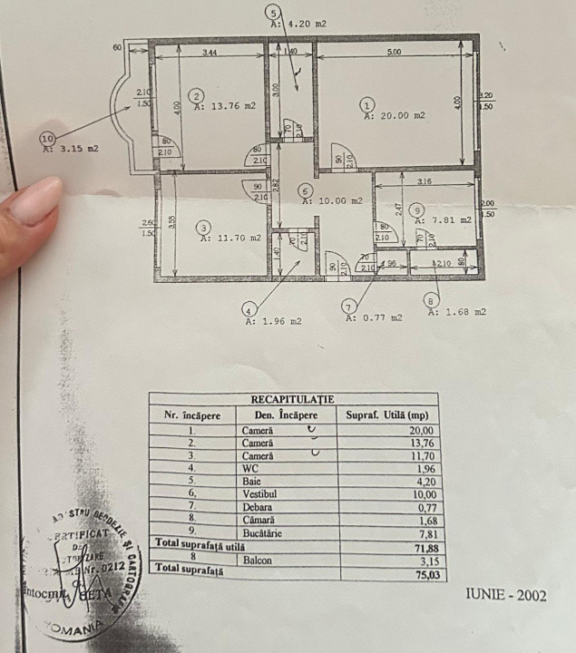 Vanzare Apartament 3 camere decomandat | Nerva Traian | 75mp