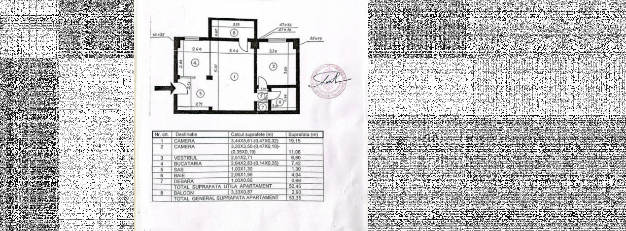 Apartament 2 camere semidecomandat | Calarasi- Decebal | 53 mp