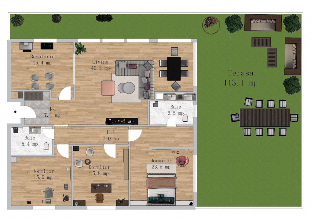 Penthouse 4 Camere cu priveliste panoramica - 244mp | Green Garden