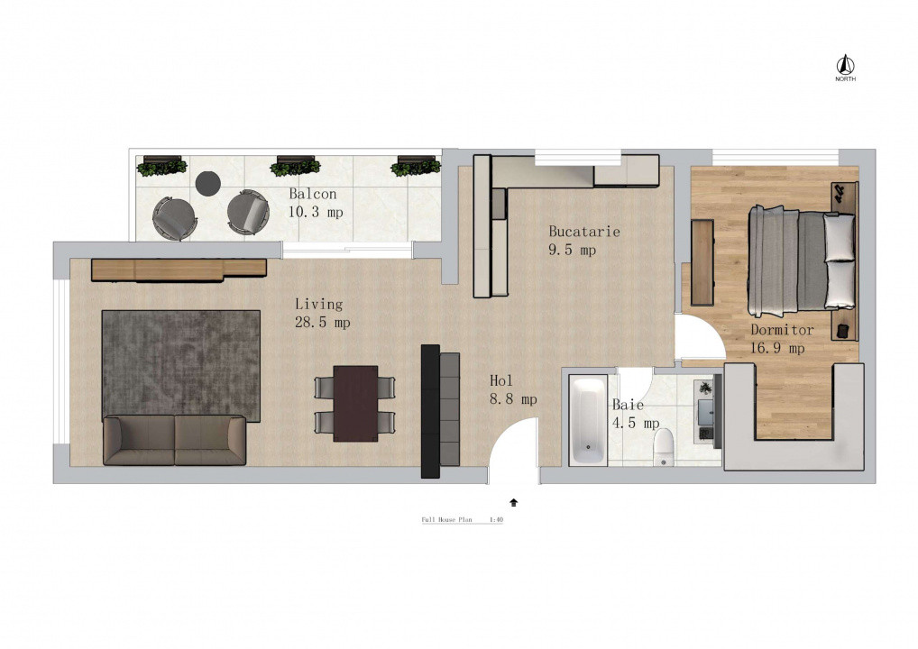Apartament Spatios de 2 Camere - 77mp | Nou - Finalizat | Green Garden