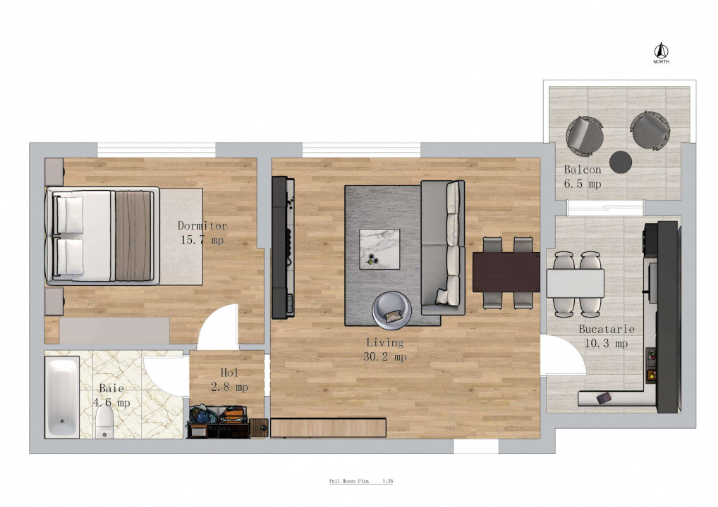 Apartament Spatios de 2 Camere - 70mp | Nou - Finalizat | Green Garden