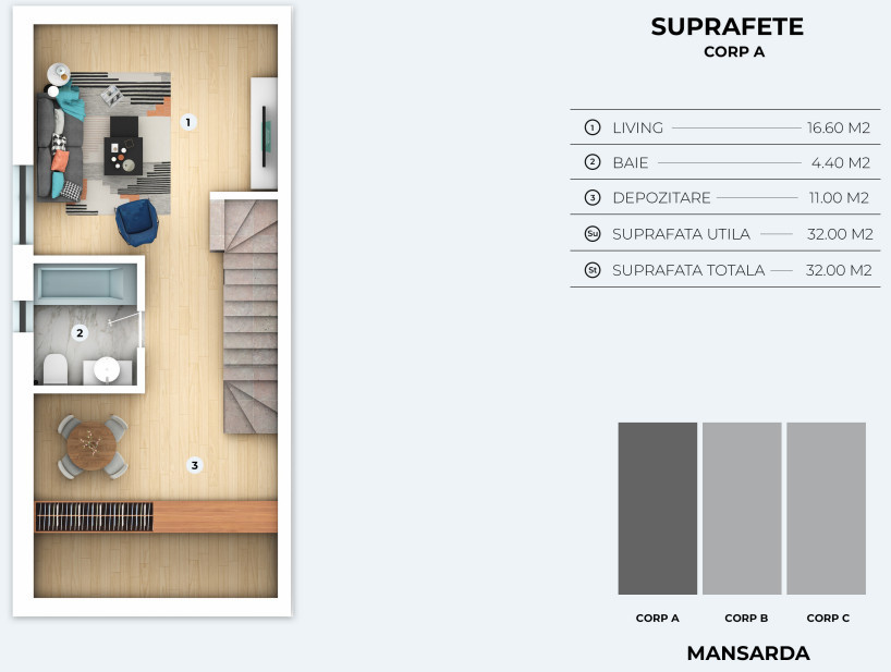 Triplex Otopeni Ansamblu Rezidential Privat | 109mp | curte | parcare | Tip A