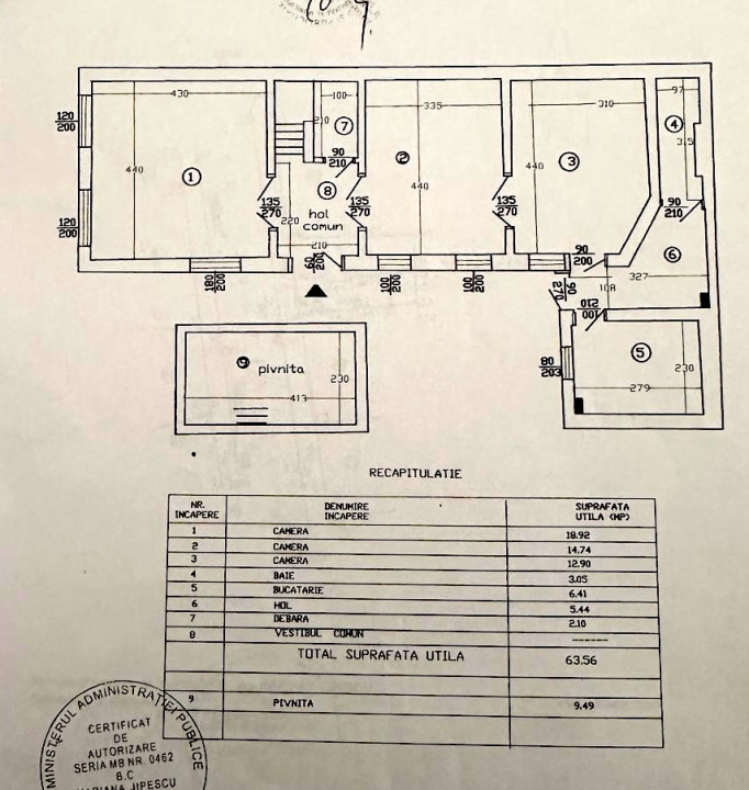 3 Camere in Vila P. Unirii | P. Constitutiei | 72mp totali | curte