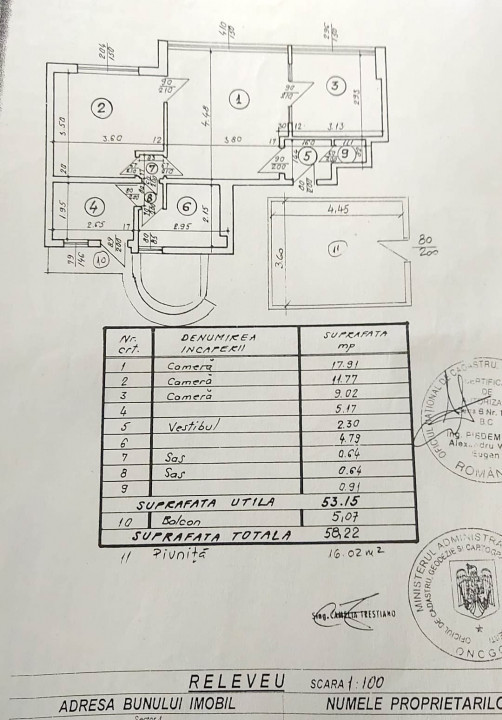 Vanzare Apartament 3 Camere | centrala | Tineretului-Budapesta | 58mp